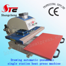 Certificat de la CE dessin chaleur pneumatique presse Machine 40 * 40cm automatique T-Shirt chaleur transfert Machine monoposte chaleur transfert Machine Stc-Qd08